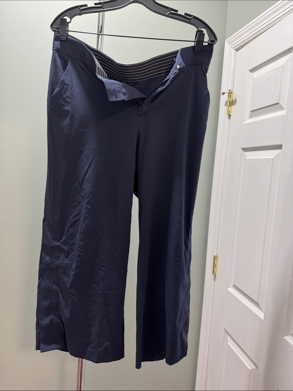 Athleta Navy Wide-Leg Stretch Pants